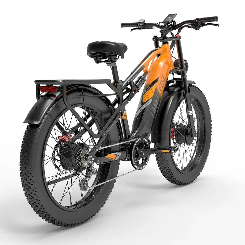 Lankeleisi MG800 MAX 2*1000W dual motor electric bike full suspension e mountain bike 48V 20Ah city electric bicycle 26*4.0 tire