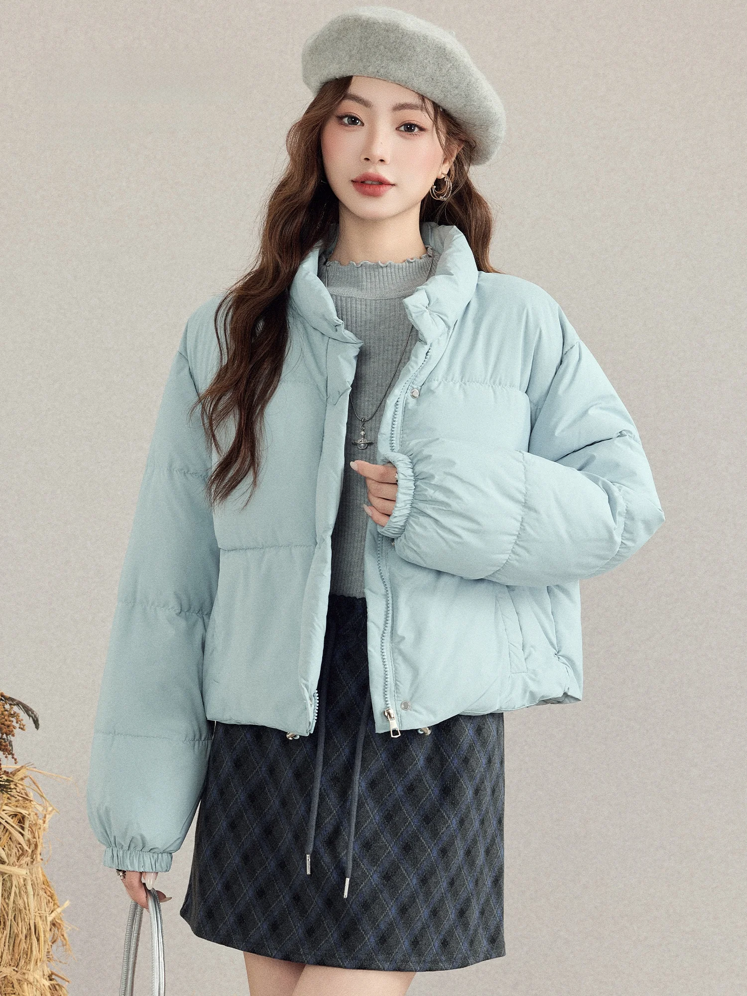 

Корейская женская утепленная хлопковая куртка свободного кроя для зимы, стильная, для невысоких, с ощущением премиум-класса