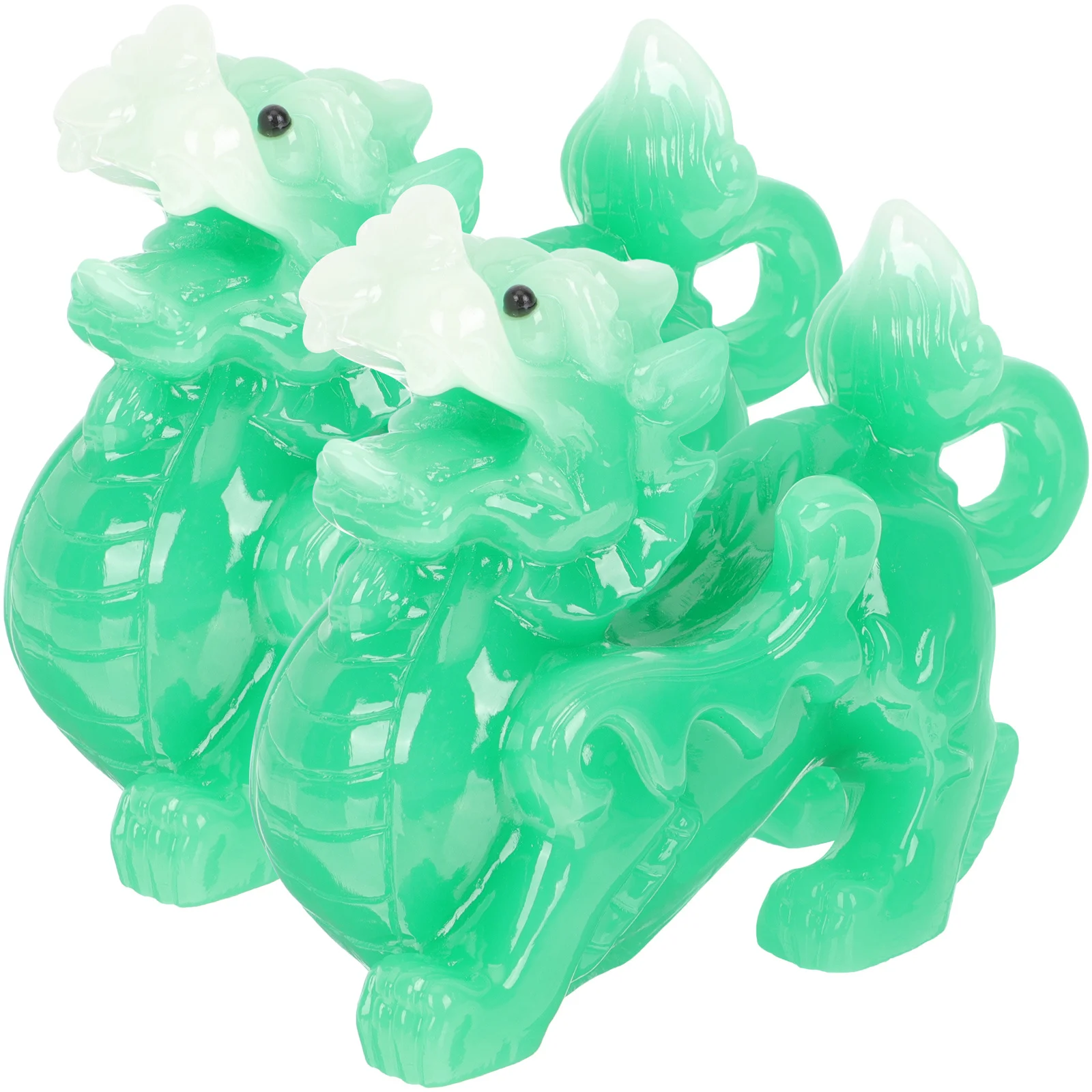 

2pcs Pixiu Statue Resin Animal Ornament Desktop Decor For Home Office Desk Luck Feng Shui Small Craft Decoration