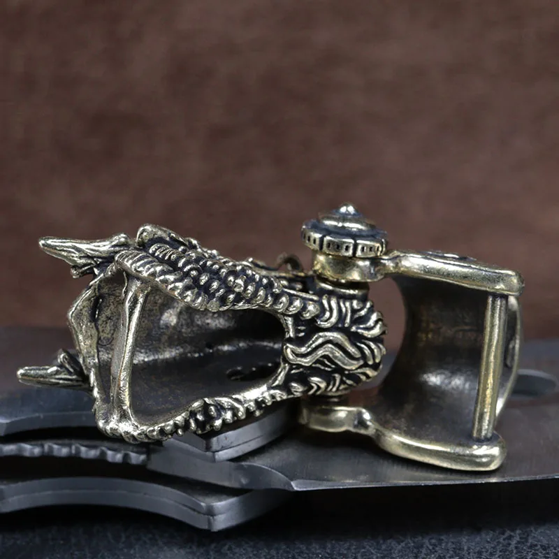 Dragon Head Brass Buckle EDC Outdoor DIY Woven Paracord Survival Bracelet Supplies Accessories Retro Umbrella Rope Lanyard Beads