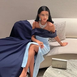 Fashion Elegant Off-the-shoulder Sheath Evening Dresses Fold Skirts Taffeta Prom   evening gown 2023 فساتين سهرة فخمه