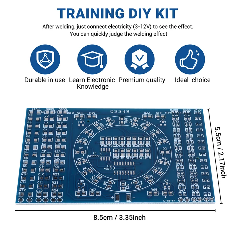 Rotating LED SMD NE555 Soldering Practice Board DIY Kit Fanny Skill Training DIY Kit Electronic PCB Board Module Suit