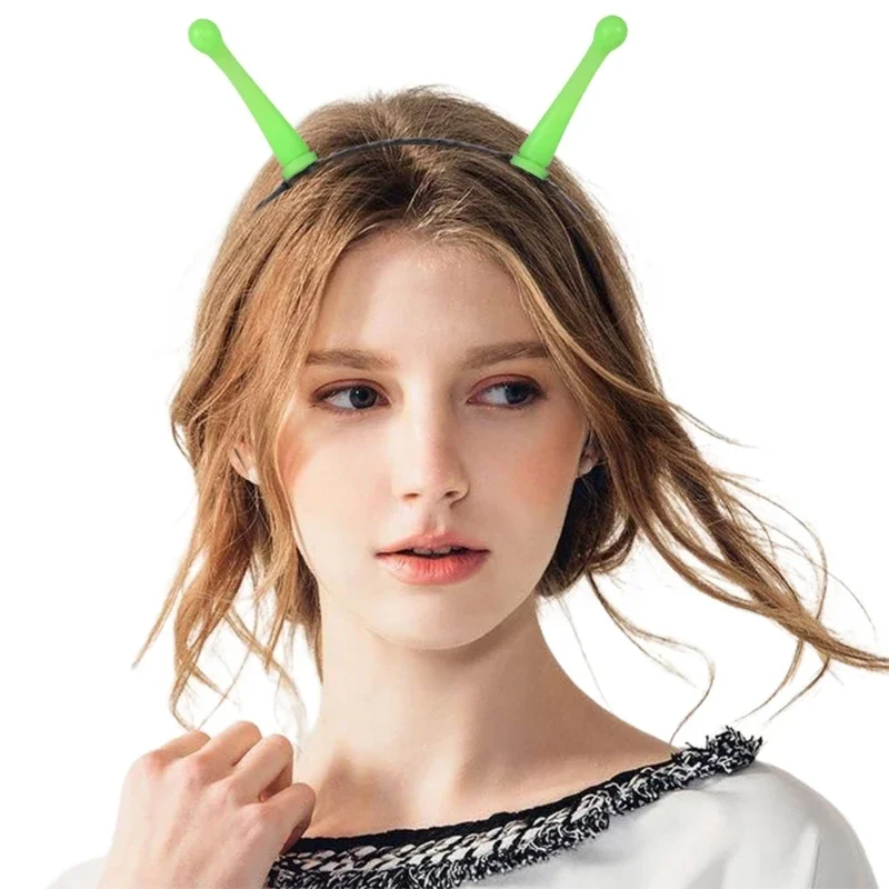 Divertida diadema antena alienígena para fiesta Halloween, disfraz Cosplay, tocado brillante