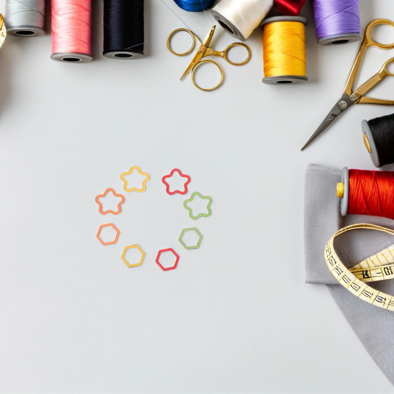 

1 set 1 Set Hexagon Star Enamel Stitch Markers For Knitting Crochet Locking Clips Diy Yarn Projects Needlework Accessories Metal