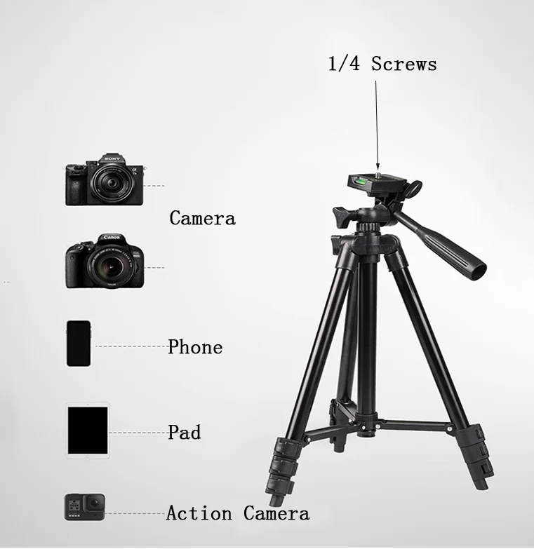 Portable Stand 40 Inch Universal Photography Aluminum Travel Tripod