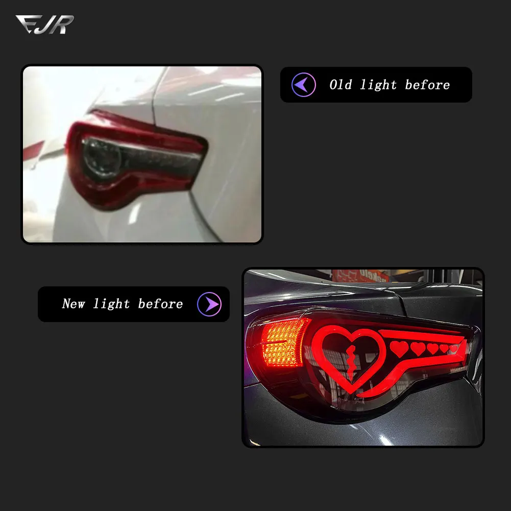 EJR LED Tail Lights For Toyota 86 Subaru BRZ 2012-2018 Modified Heart-Shaped Flow Rear Taillight Car Lamp Accessory