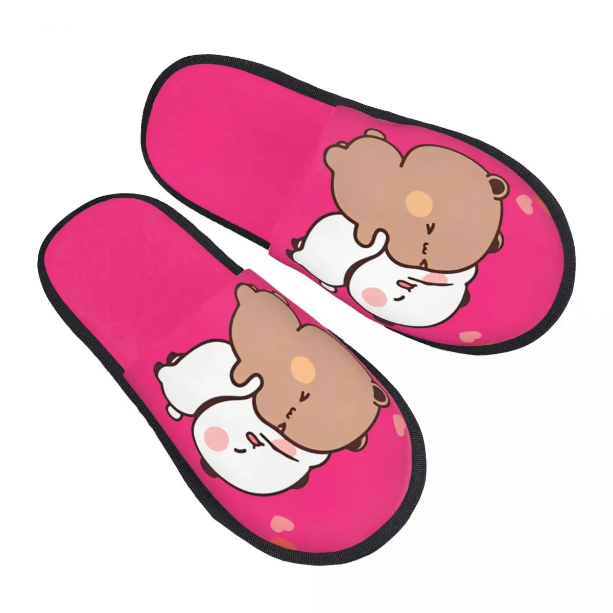 

Зимние домашние хлопковые тапочки с пандой и медведем, аксессуары Bubu Dudu, домашние меховые шлепанцы, тапочки для гостиной, мягкие противоскользящие шлепанцы