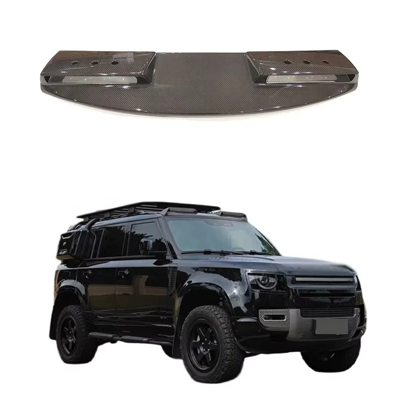 

Reli3 Carbon Fiber Car Front Spoiler for Defender 90 110 Front Wings Spoiler LED Style Defender Roof Spoiler Body Kits Car Acce
