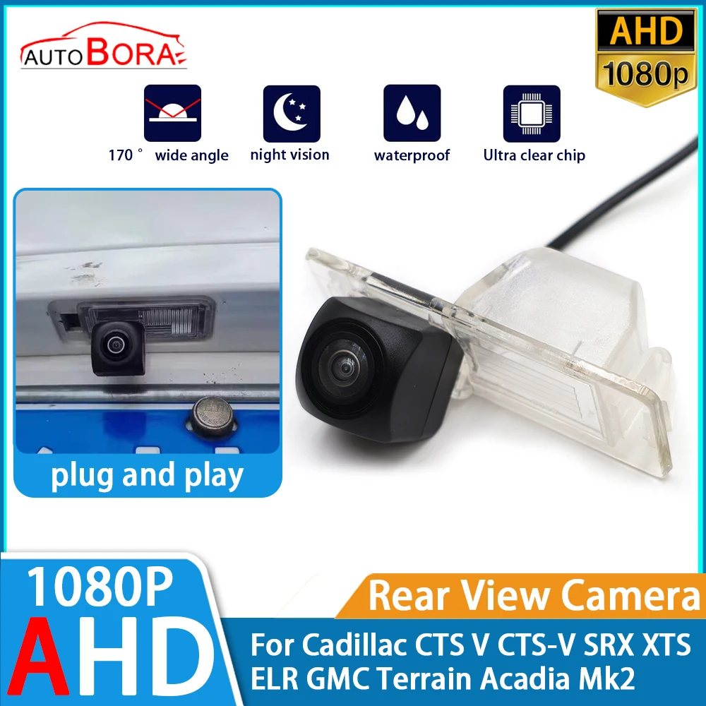 

ZhuCamX Reverse Parking Car Rear View Camera AHD 1080P Night Vision for Cadillac CTS V CTS-V SRX XTS ELR GMC Terrain Acadia Mk2