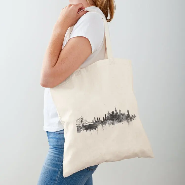 

San Francisco Black and White Tote Bag Women's bags Customizable tote bag tote bag screen Handbags
