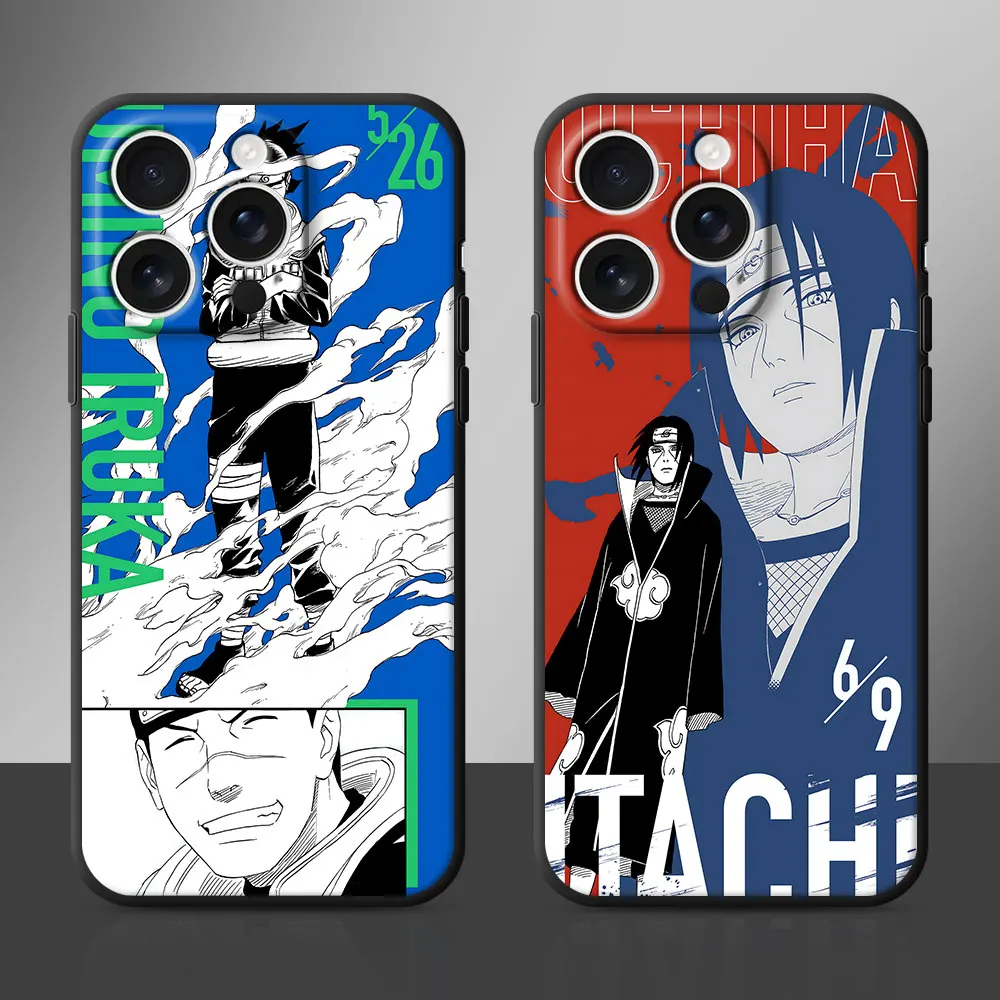 Чехол для мобильного телефона iPhone 13 15 17 16e 12 Mini 16 14 Pro Max 11 X XR XS 7 8 6 6s Plus 5 5s ТПУ Черный чехол Наруто Саске