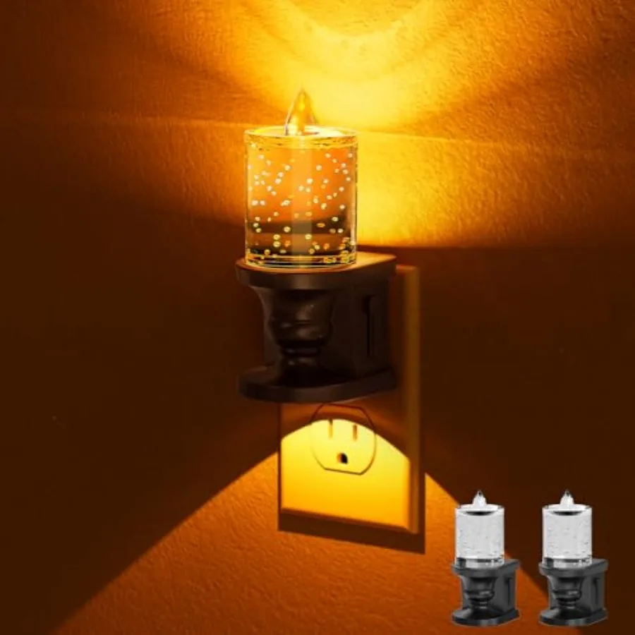 Dimmable Flameless Bubble Night Light with Sensor