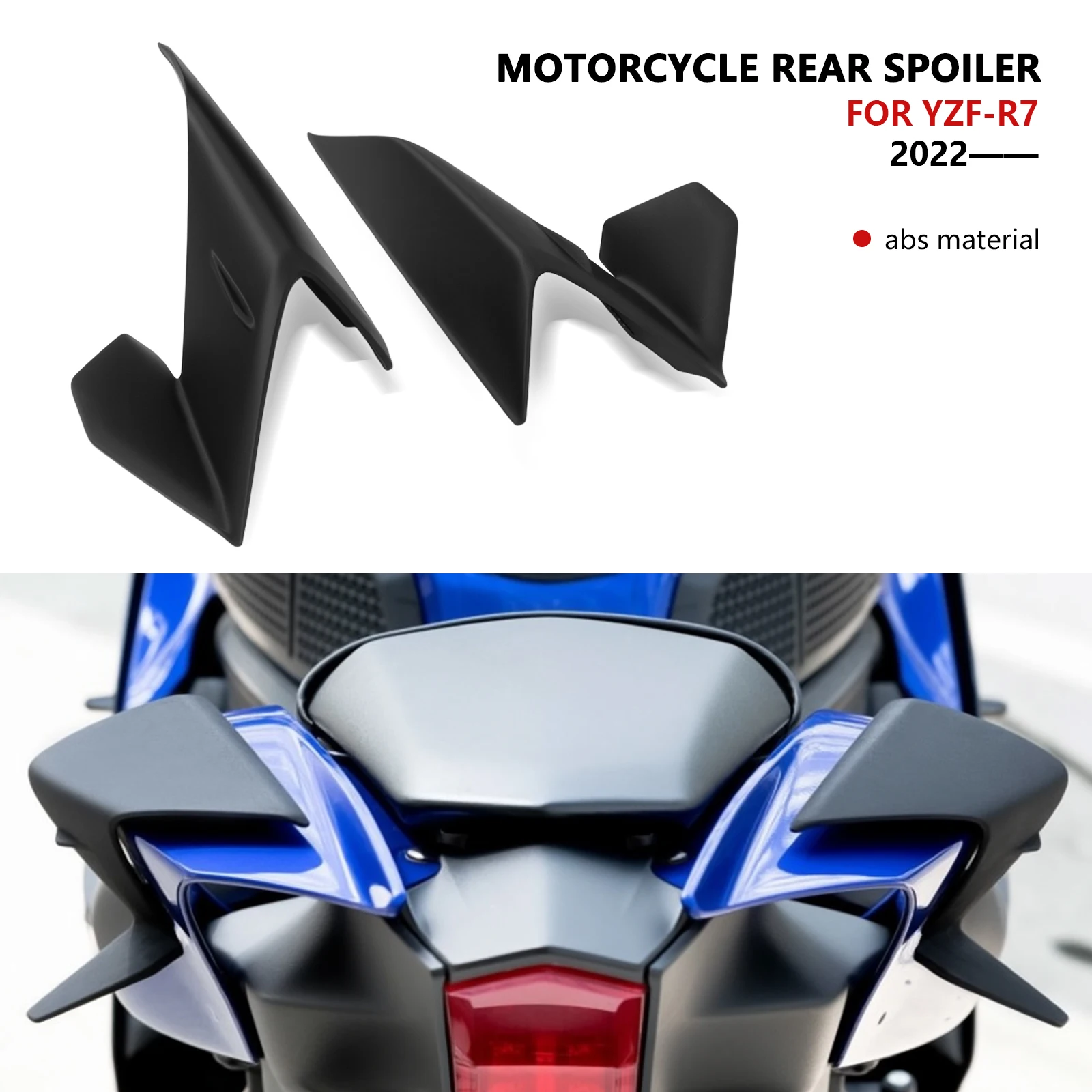 

Комплект аэродинамического крыла для мотоцикла, боковой спойлер ветра, боковой кожух, задний хвостовой обтекатель YZFR7 2025 YZF-R7 2024 2023 2022