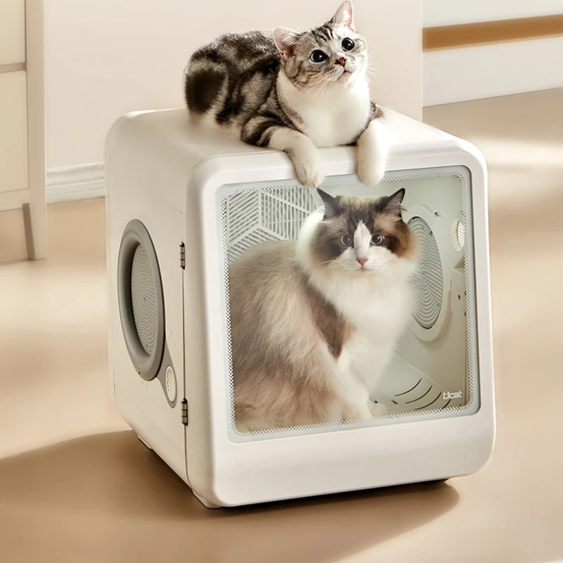 Pet Drying Box Cat Bath Dryer Household Dog Small Silent Automatic Door 6-sided Speed Drying Gatos Accesorios Pet Products