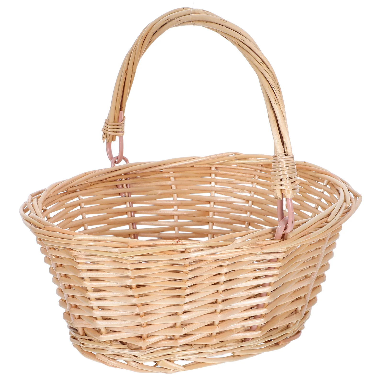 Panier de pique-nique en saule tissé à la main, panier spacieux de grande capacité avec poignée, Portable pour Fruits et fleurs, extérieur et intérieur