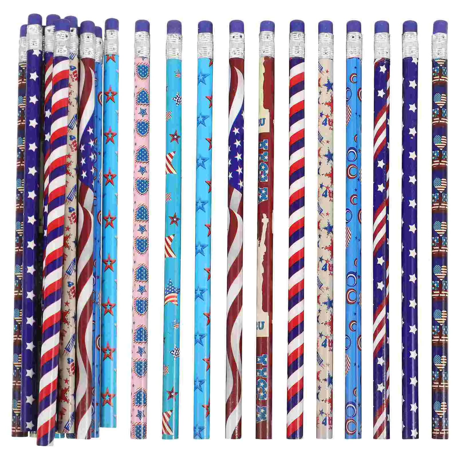 48 Pcs Flag Pencil Portable Wooden Sturdy Drawing Pencils Bulk for Painting Handheld Writing USA Convenient