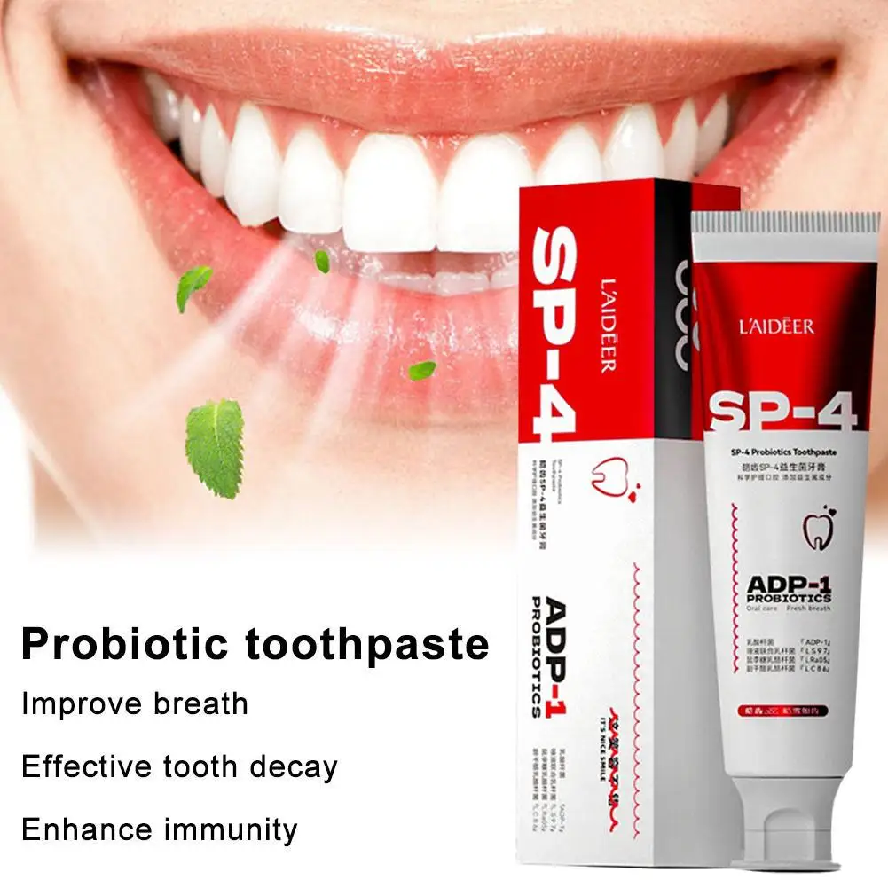 120g dentifricio probiotico SP-4 denti sbiancanti rimuovi macchie di placca sbiancante per denti igiene orale pulisci alito fresco dentale nuovo