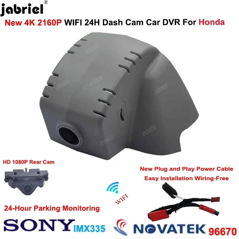 Cámara de salpicadero 4K con cámara Dual para Honda CIVIC Sedan Hatchback Si Sedan 2022 Acura Integra 2023 UHD 2160P Wifi grabadora de vídeo DVR para coche