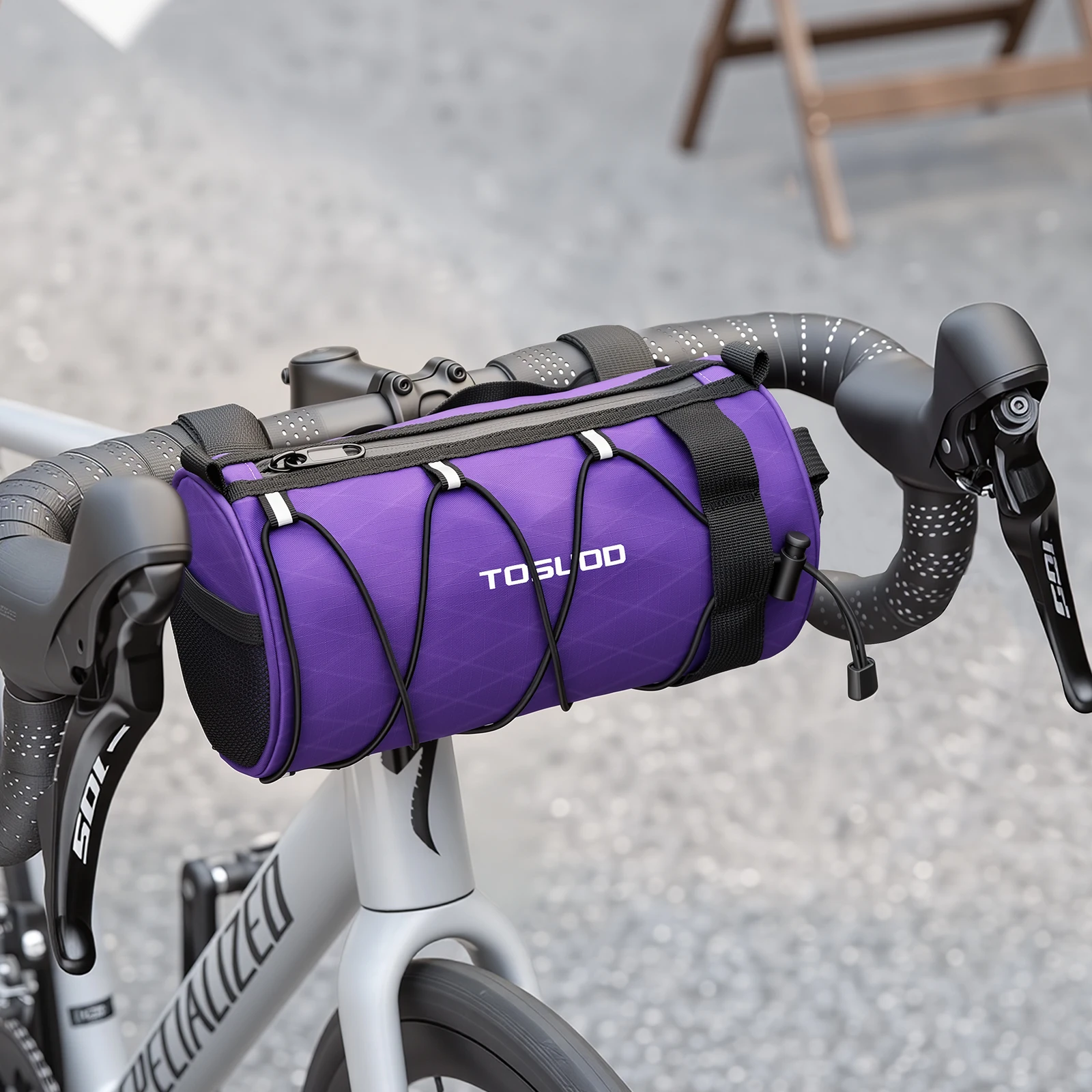 TOSUOD Cylindrical Bike Handlebar Bag Water Resistant Bicycle Front Storage Bag Multifunctional Portable Cycling Hand Bag