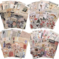 200Pcs/Set Vintage Journaling Scrapbooking Paper Aesthetic Scrapbook Washi Stickers Paper for Journal Supplies DIY Art Craft