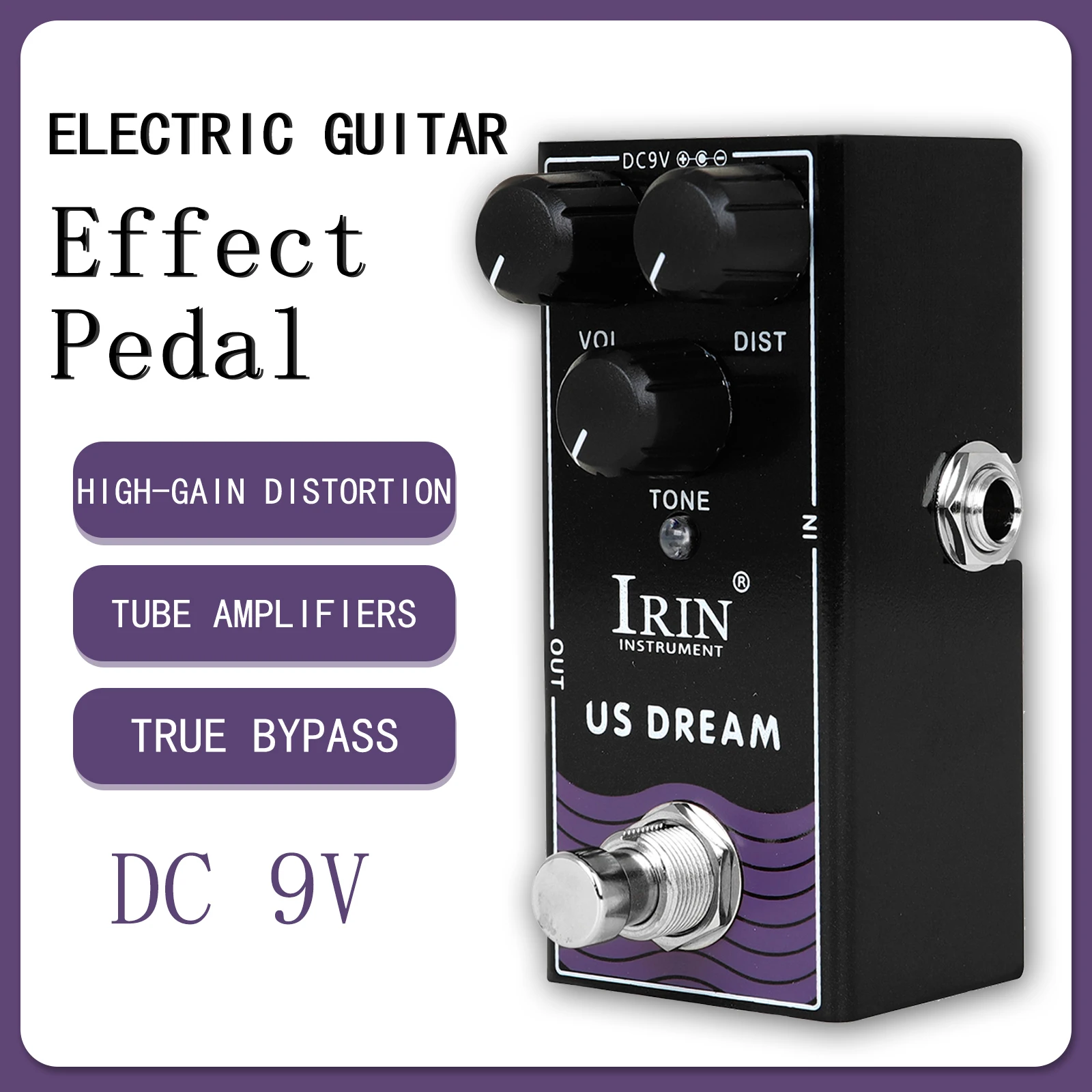 

IRIN RF-04 US Dream Distortion Electric Guitar Effect Pedal High-Gain Distortion Effect True Bypass Pedal Guitar Accessories