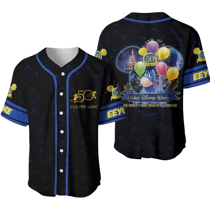 

Eeyore Winnie The Pooh 50th Anniversary Walt Disney World Print 3D Baseball Jersey Eeyore Winnie The Pooh baseball shirt