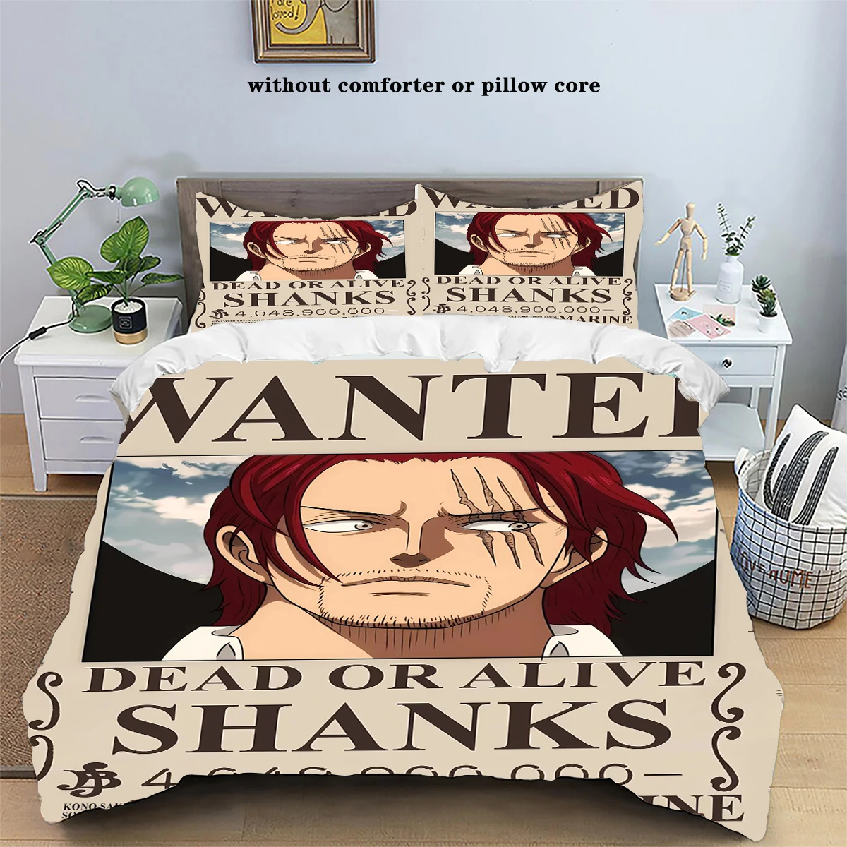 Anime One Piece Bounty Printed Bedding Set Luffy Pillowcase Duvet Cover three Piece Set Children Adults Full-Size Customizable