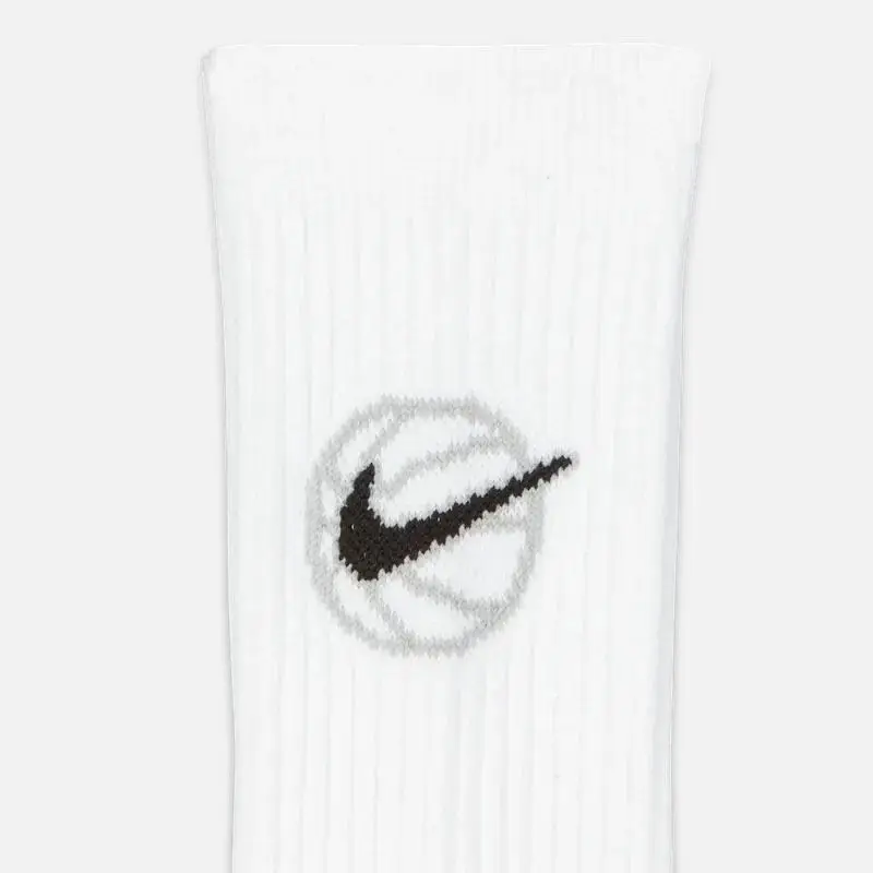 Nike-Unisex Daily Crew Basketball Socks, Mid-Tube Socks, de secagem rápida, Original, branco, versátil, homens e mulheres, S, M, L, DA2123, 3 pares