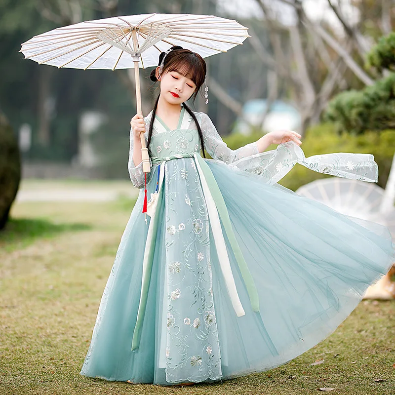 

Girls 2022 New Antique Princess Hanfu Dress Fairy Children's Ancient Costume Little Girl Spring And Autumn Chinese Clothing