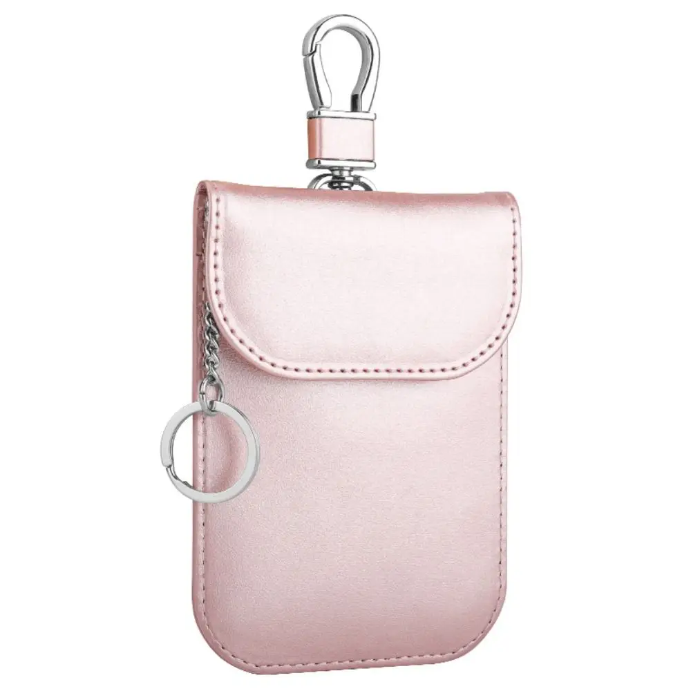 Fashion RFID Blocking Car Keys Case Anti-Theft Leather Card Holder Key Protector for Privacy Protection