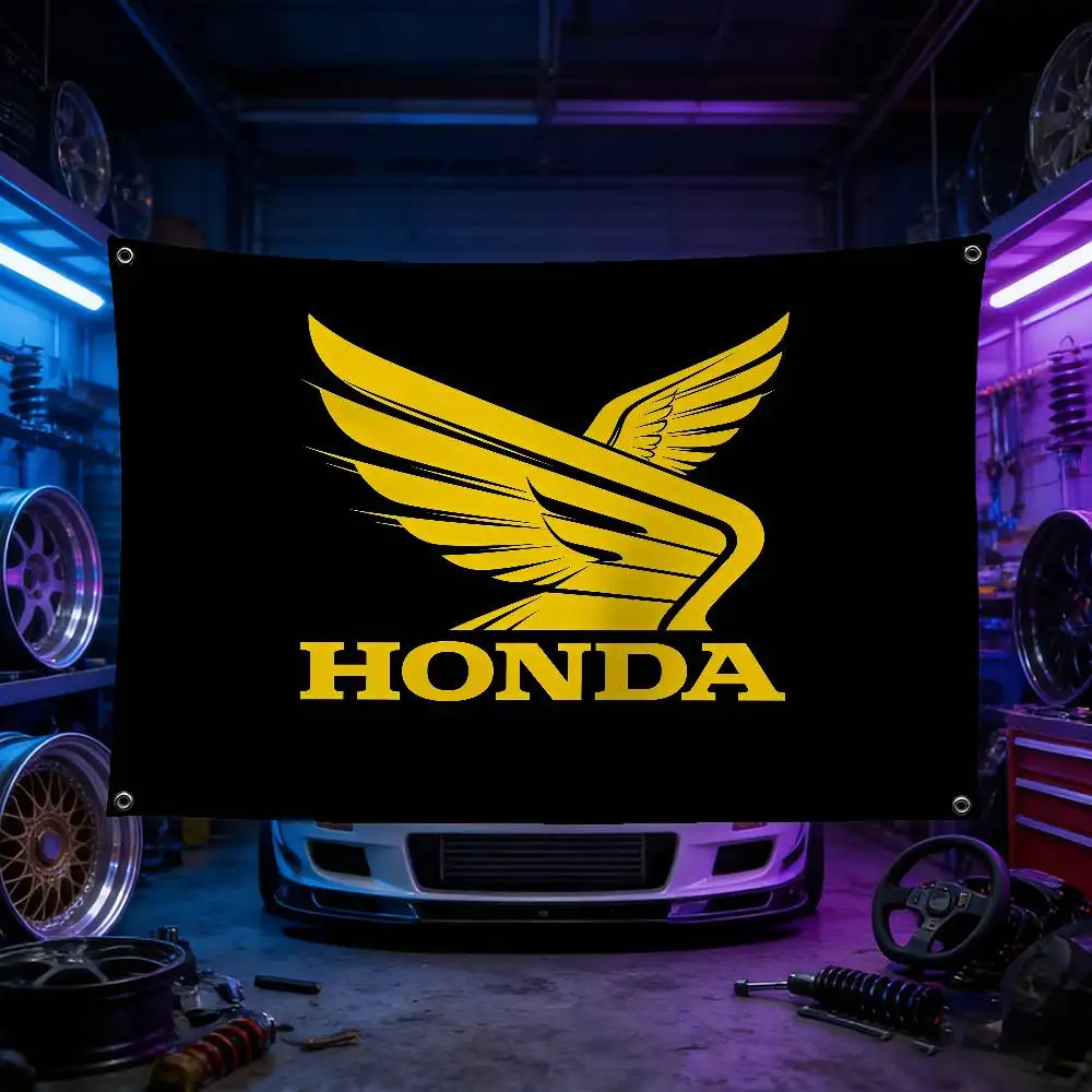 

Motorcycle For HONDA Flag 120g Polyester Sublimation Print Durable Hanging Banner Home Decor Gift