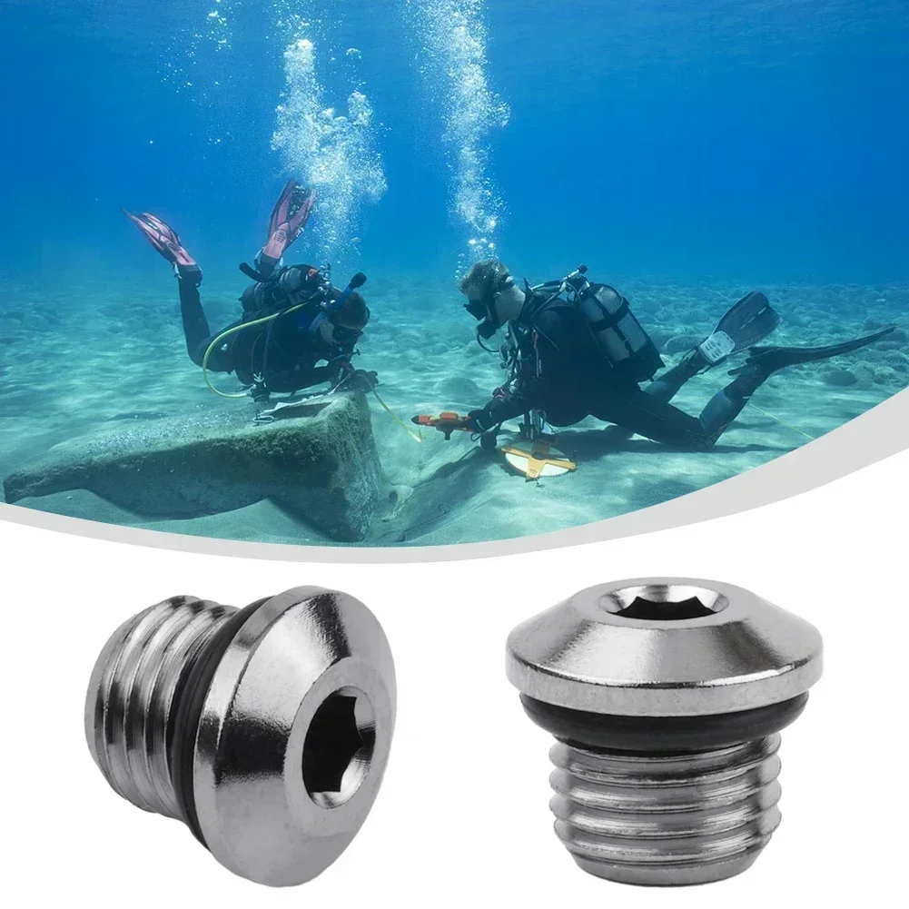 

3/8inch Scuba Diving LP & HP Port Plug Regulator 1st Stage Low/High Pressure Plugs Regulators Screws With Rubber Sealed Ring