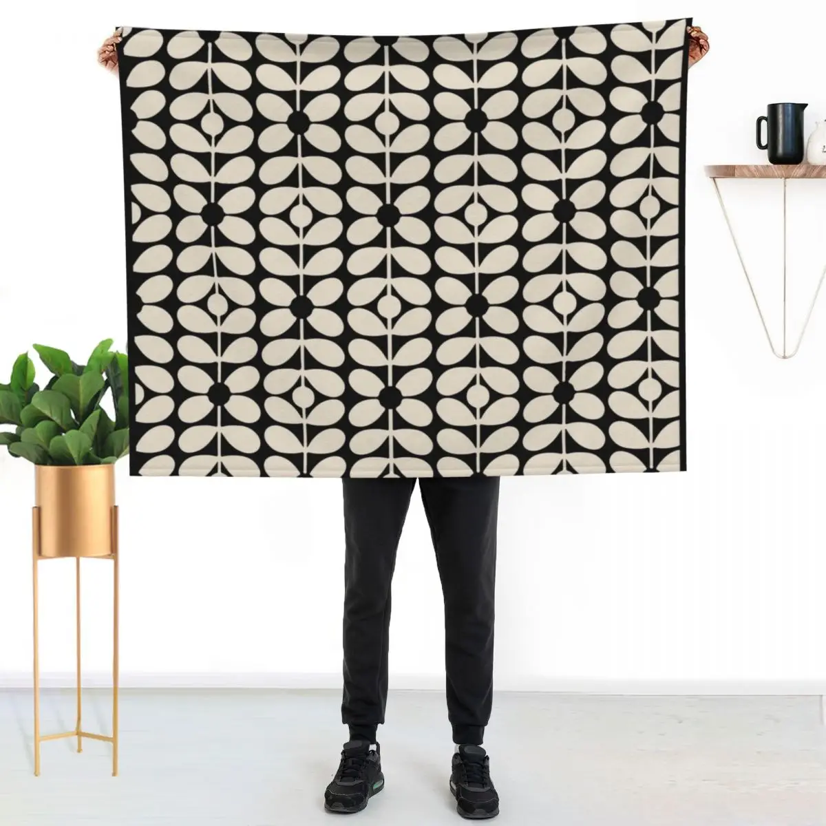 

Orla Kiely Conway Sixties Stem Throw Blanket Stylish Couch Blanket for Home Living Room