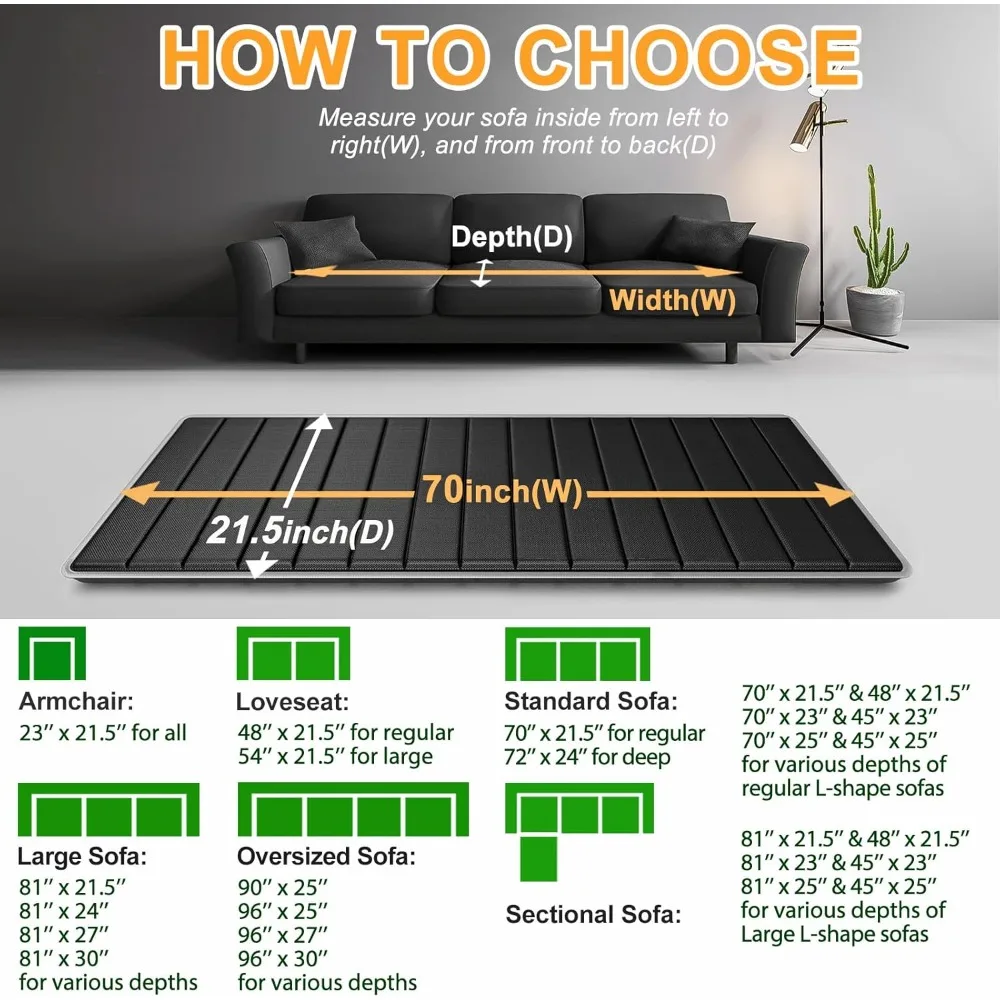 

Extra Thick Solid Wood Couch Cushion Support Board for Sagging Sofa Repair 21.5x70 Inch Under Seat Insert with Anti Slip