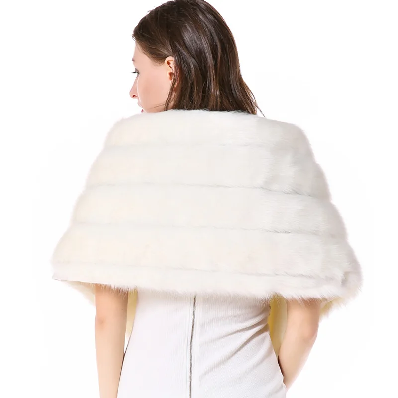 Fur shawl imitation fur mink stripes thickened cape fur vest