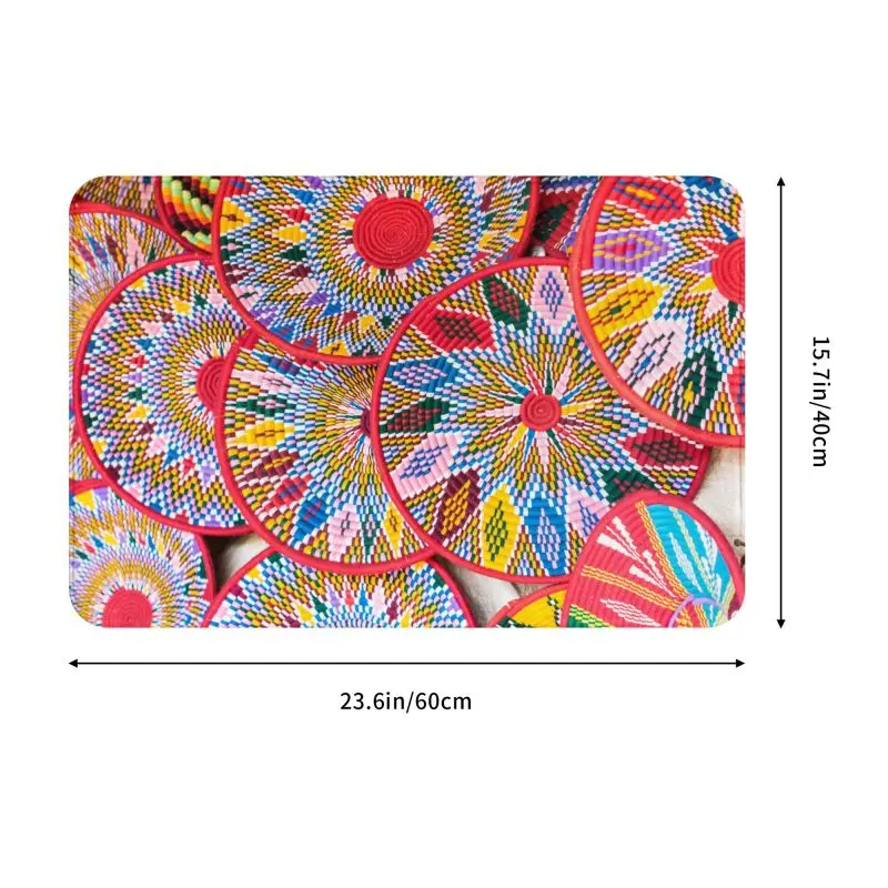 Ethiopian Habesha Art Doormat Anti-Slip Kitchen Bath Mat Toilet Floor Door Entrance Carpet Rug