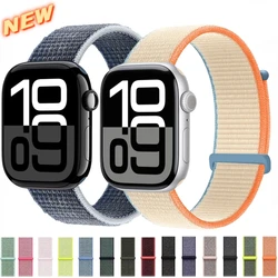 Nylon Braided Loop Strap For Apple Watch 11 10 9 8 7 45mm 41mm 42mm 46mm Band Ultra 3 2 1 49mm Wristband iWatch 6 5 4 SE Correa
