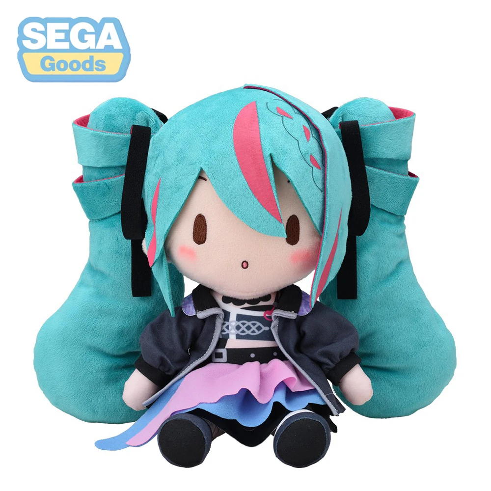 

Оригинальная плюшевая кукла SEGA Fuwa Petit M Hatsune Miku Punk, аниме периферийные устройства, 22 см, милая мультяшная кукла, подушка для объятий, детский подарок