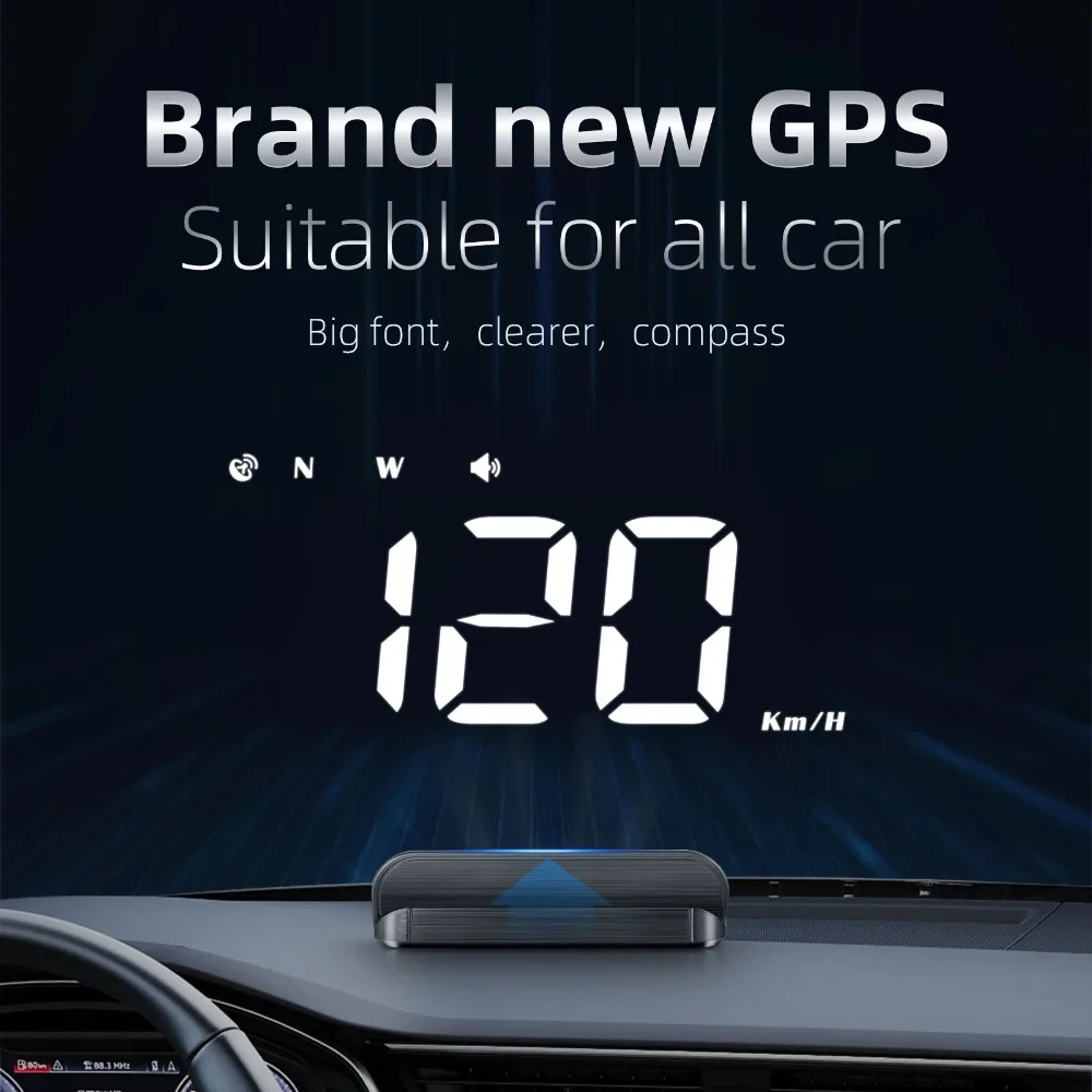 

Проекционный дисплей M1 GPS HUD для автомобиля: компас, скорость (миль/ч, км/ч), с системой оповещения, проектор на лобовое стекло, бортовой компьютер, измерительные приборы
