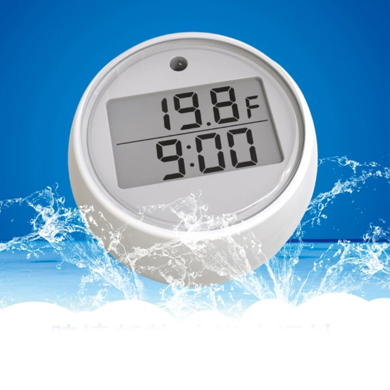 Digital Pool Thermometer Waterproof Swimming Pool Thermometer Floating EasyReads Ice Bath Thermometer & Timer