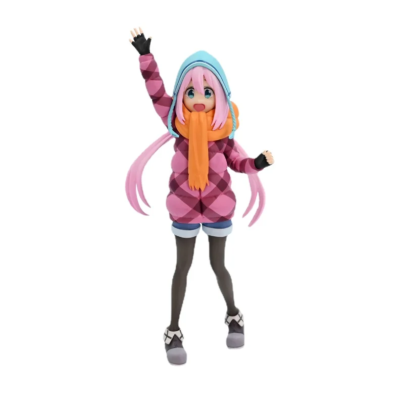 FuRyu original Yuru Camp Shima Rin Kagamihara Nadeshiko KAWAII Anime Action Figures Toys For Boys Girls Kids Gift