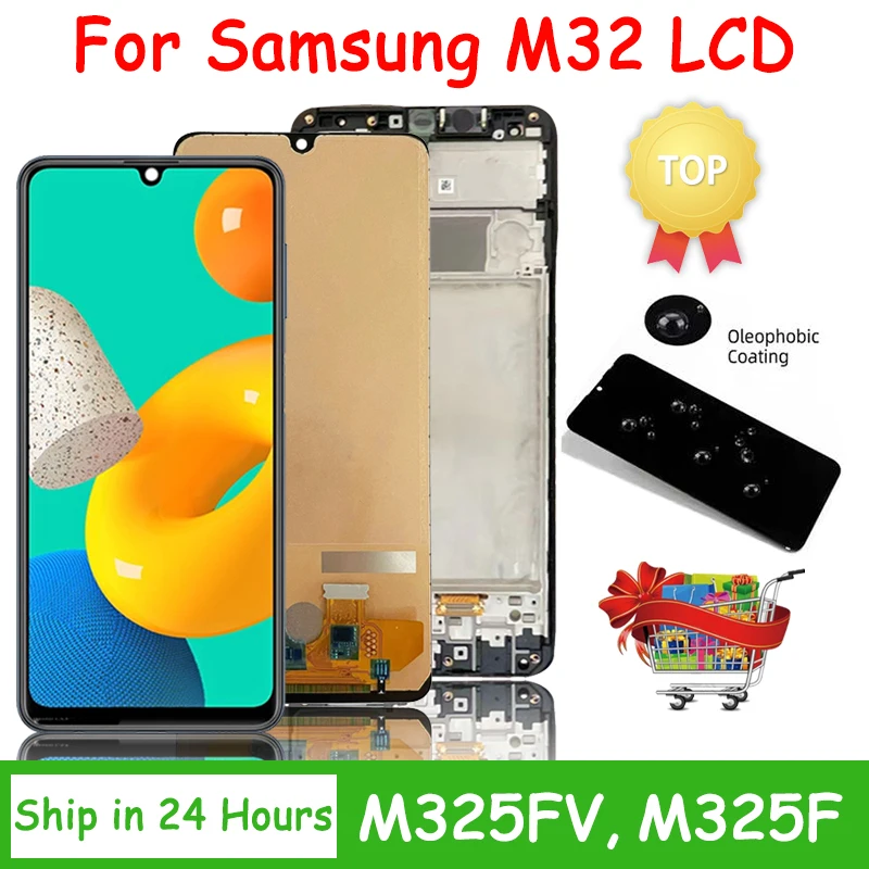 M325 Display Screen For Samsung M32 LCD M325F M325FV/DS M325FV M325F/DS Screen Touch Digitizer Assembly Replacement
