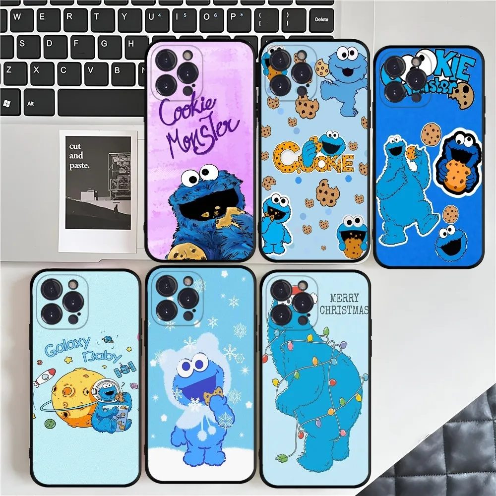 Cartoon C-Cookies Monster Phone Case For IPhone 16 15 14 11 12 13 Mini Pro XS Max Cover 6 7 8 Plus X Funda Shell