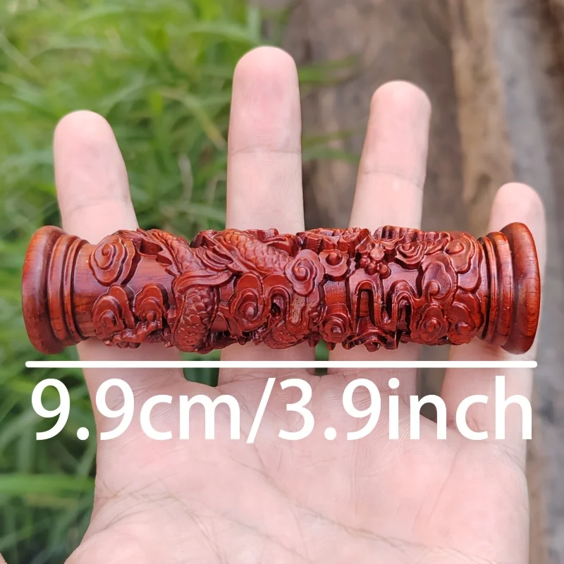 Holzgeschnitzter Drachen-Säulen-Ornament, handgefertigt im orientalischen klassischen Stil, geeignet als Geschenk zur Schulanfangszeit, zur Bürodekoration, für Feiertagsdekorationen, Weihnachtsgeschenke, für das Wohnzimmer, zur Innenraumgestaltung und als Tischdekoration. – Detail 3