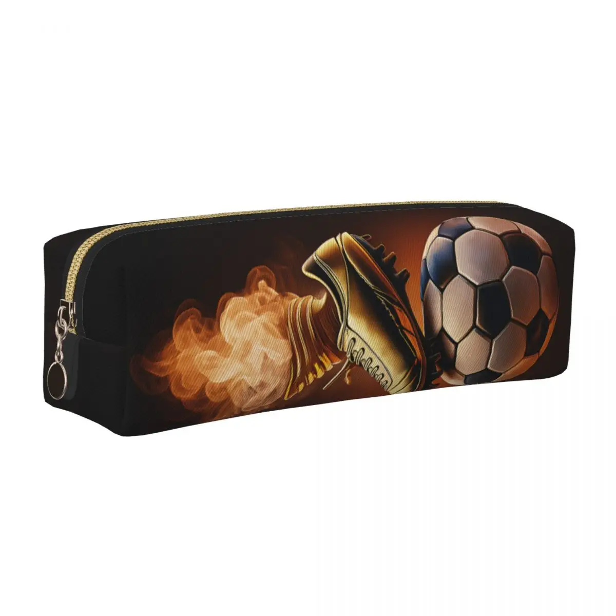 

Golden Football Pencil Case Lovely Soccer Pen Box Pencil Bags for Student Large Storage School Supplies Gift Pencil Box