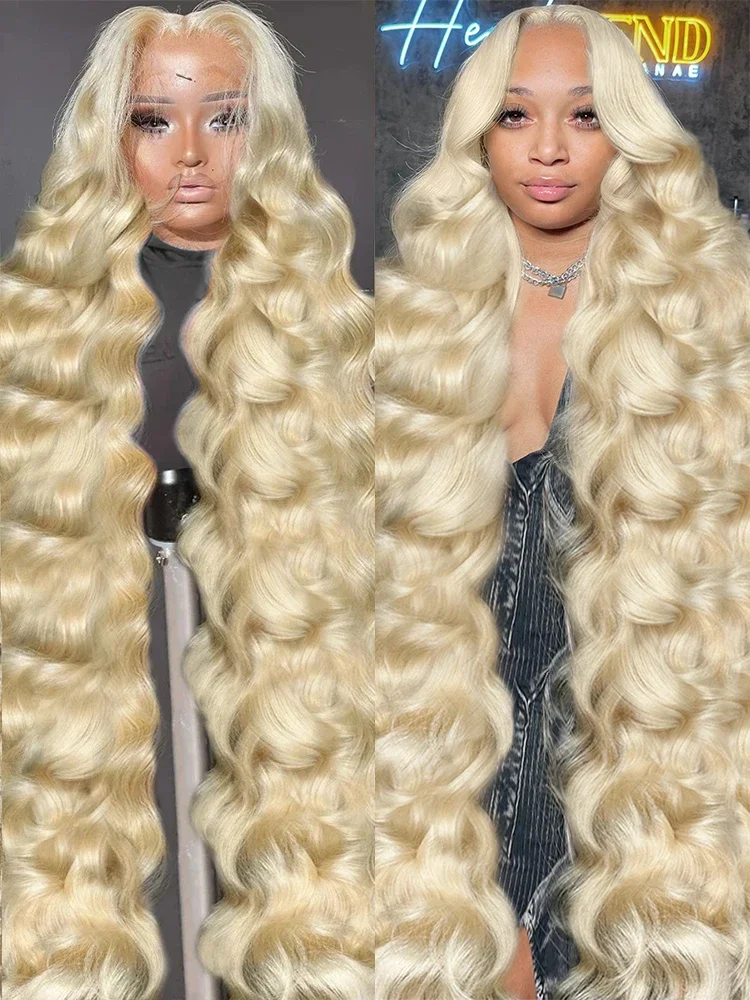 Perruque Lace Front Wig Body Wave Brésilienne Naturelle, Cheveux Humains, 13x4, 13x6 HD, Transparent, Densité 250, 30 40 Pouces, 613, pour Femme