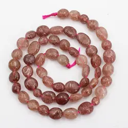 APDGG 1 Strand 6x8mm Natural Red Muscovite Smooth Nugget Freeform Oval Loose Beads 15.5