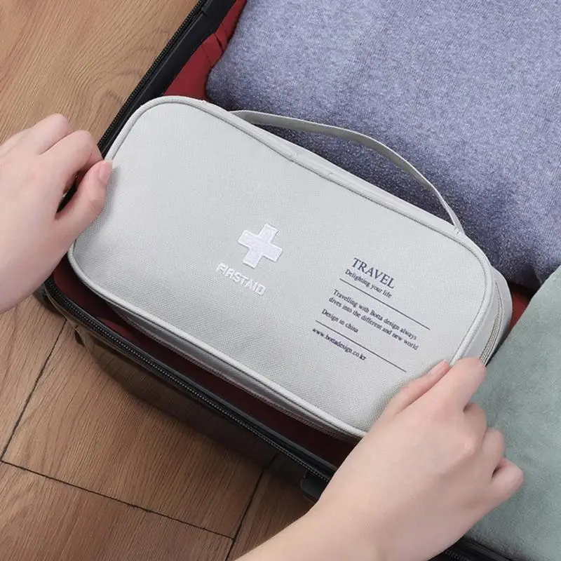 حقيبة الإسعافات الأولية مجموعة أدوات طبية للطوارئ مقاومة للماء للتخييم في الأماكن المغلقة والسفر مع مقصورات متعددة F19E #6