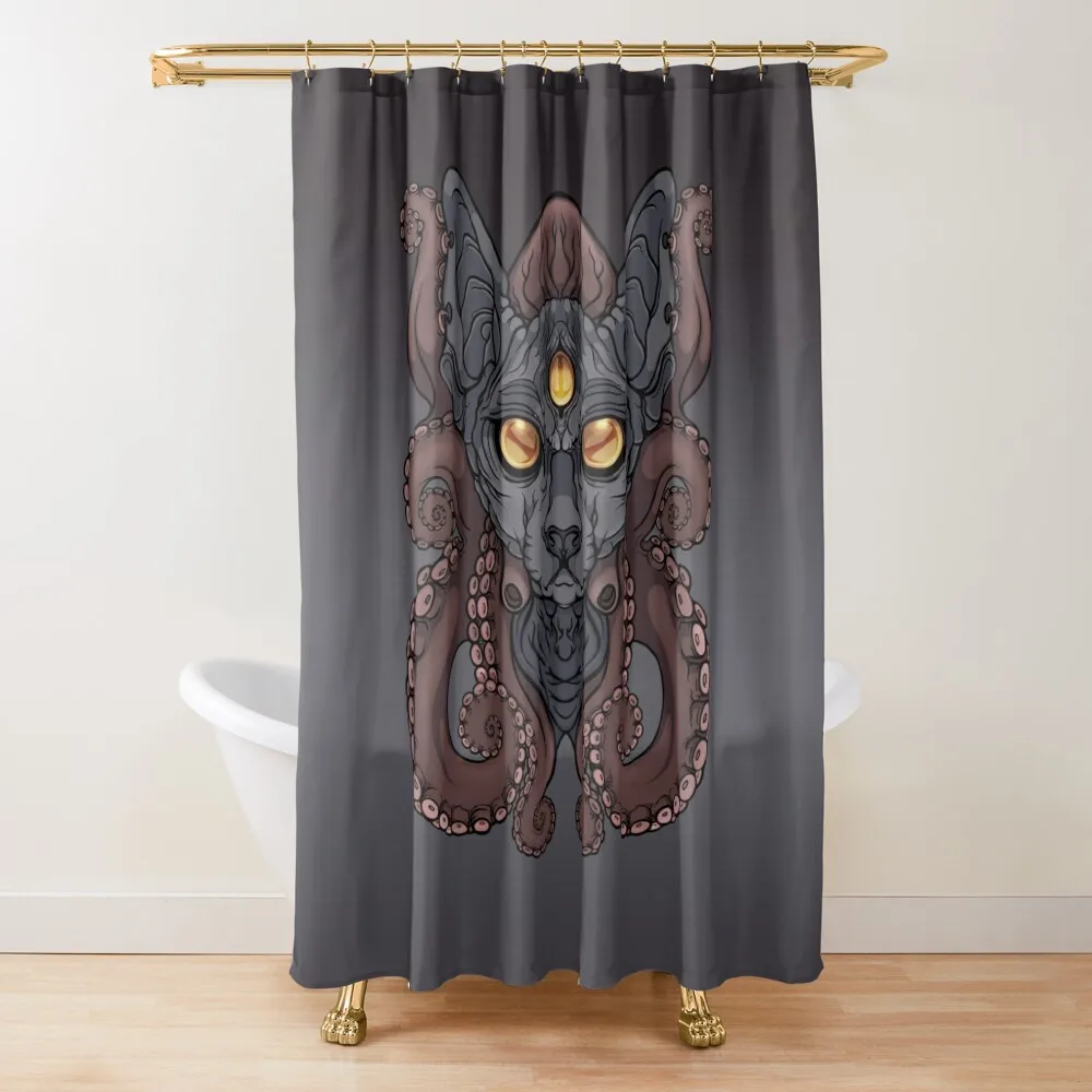 

OctoPuss - Hybrid Animal (Cat+Octopus) Shower Curtain Bathroom Shower In The Bathroom Bathroom Deco For Shower Curtain