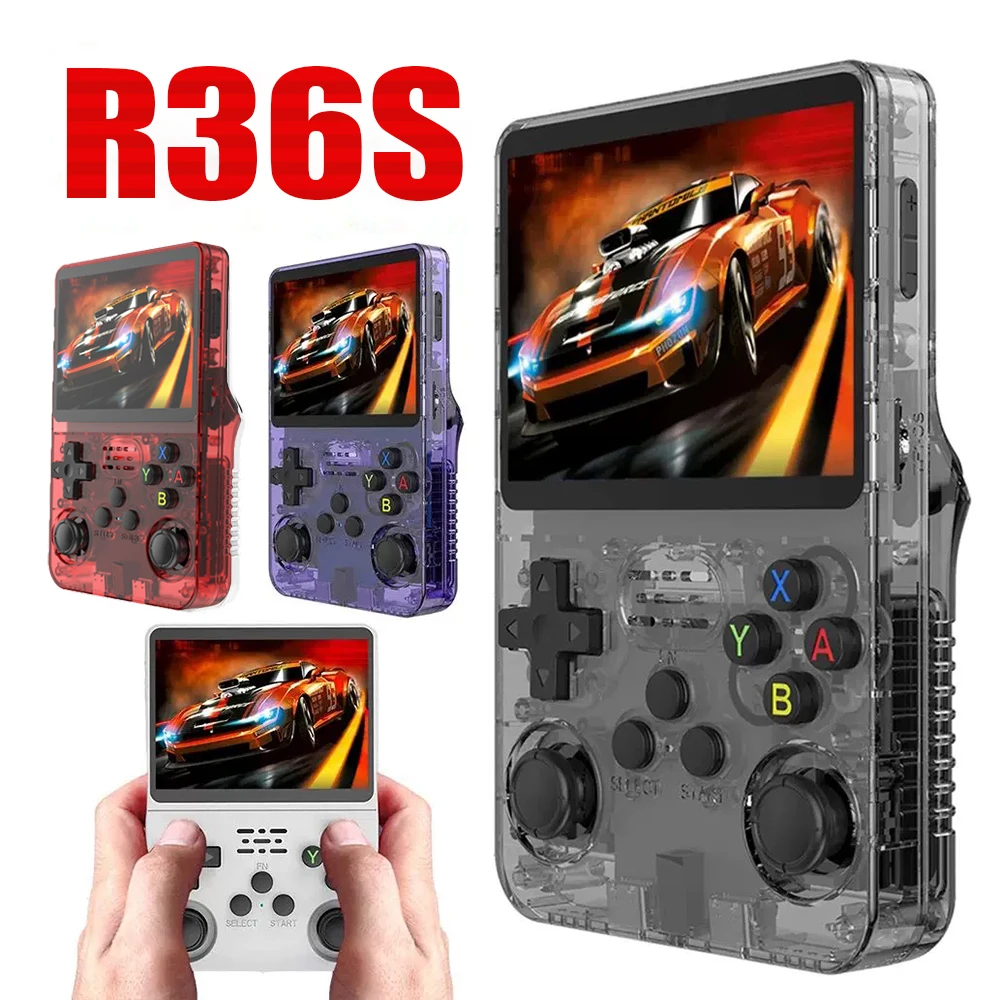

Retro R36S Handheld Video Game Console 3.5 Inch IPS Screen Portable Pocket Player with 128GB Preloaded Games Linux System